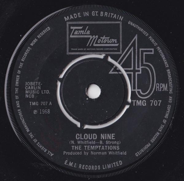 

7inch Record TEMPTATIONS - Cloud Nine TMG707 Tamla Motown 1969 UK Soul/Funk Used