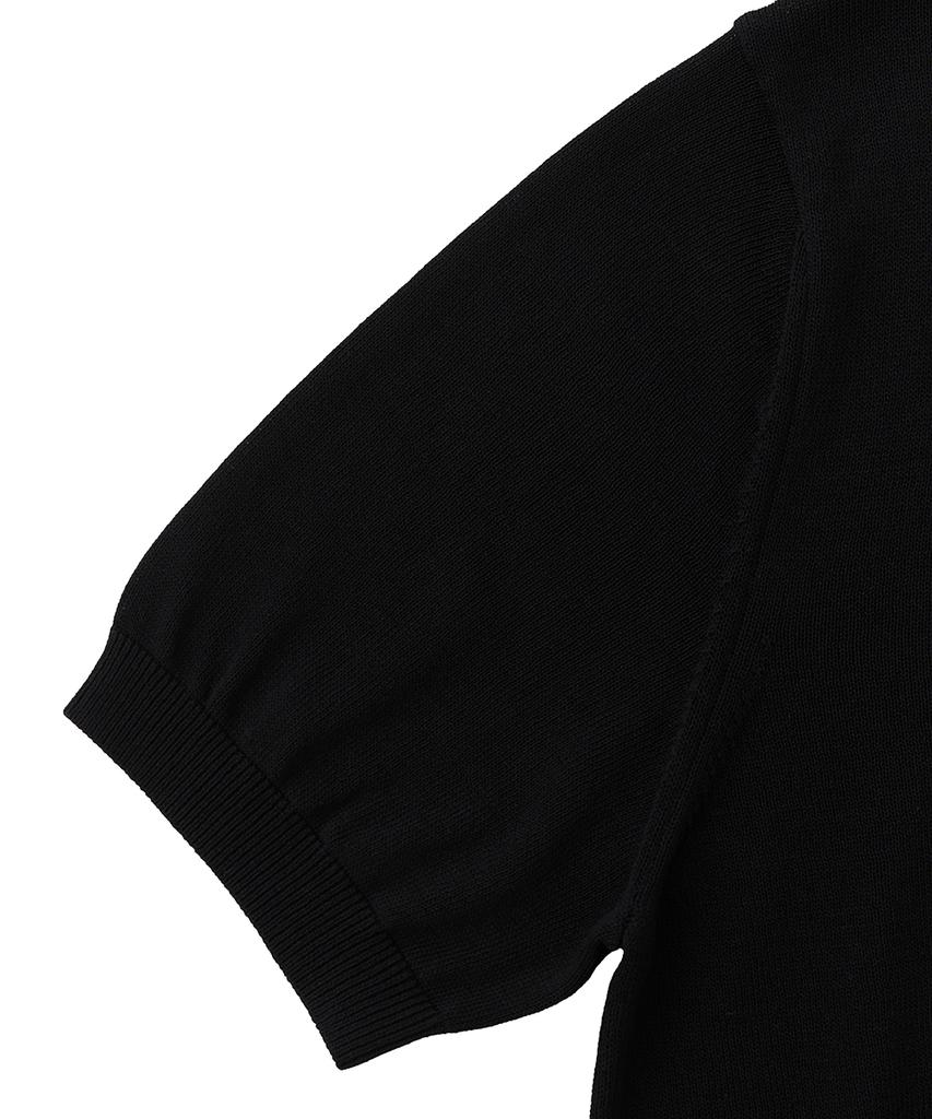 VERNO 26Ssll Open Collar Knit Black