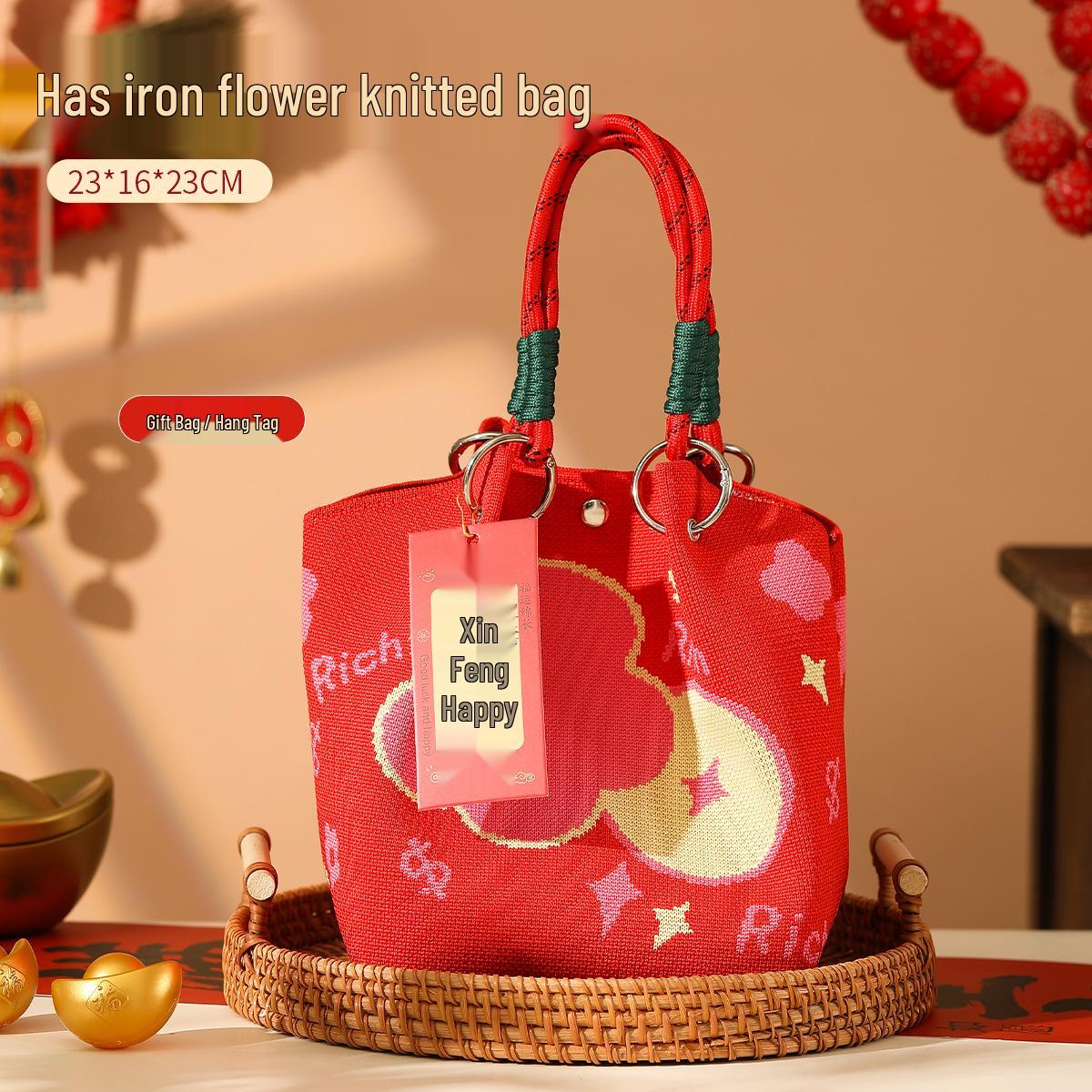 

High-End Handbag Knit Souvenir for Bridesmaids, Best Friends, and Guests 23x16x23cm