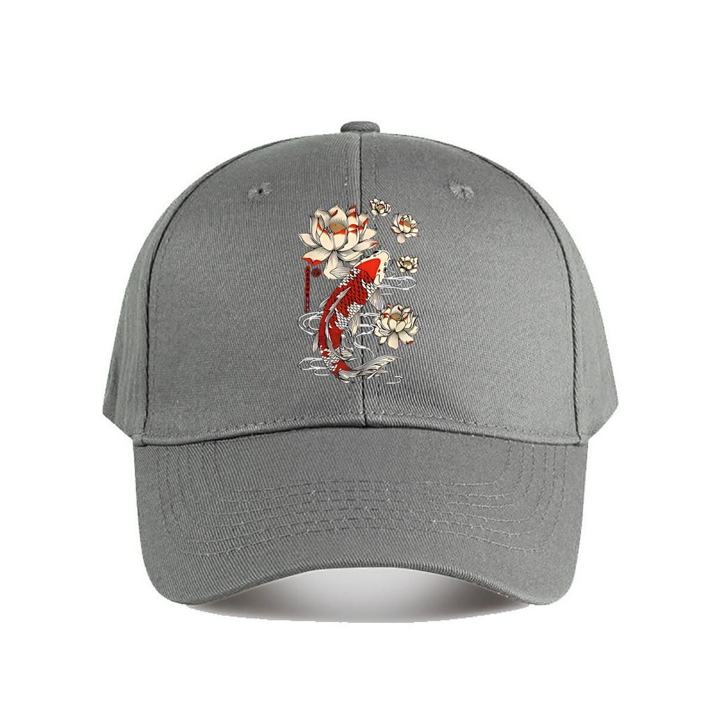 Japanese Koi Fish Lotus Canvas Wall Art Baseball Cap Fashion Unisex Sunhat Womens Outdoor Sports Snapback Cap