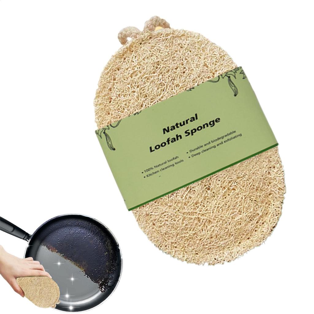 Natural Luffa DishTowel Washing Cloth Sponge Loofah Scrub Pad Dish Pot Oil Stain Removing Scrubber Kitchen Clean Brushes Pad