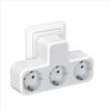 Multiple Socket Power Strip with 3 Outlets, 3-In-1 European Plug Wall Socket Extender Adapter with Overload Protection