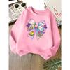 Kids Unisex Crewneck Sweatshirt, Pastel Bow Easter Bunny Chick Egg Tulip Print Soft Fleece Long Sleeve Pullover For Boys Girls Over 4 Years Old