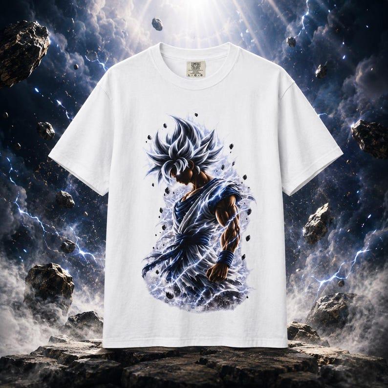 Super Saiyan Goku T-shirt Japanese Anime Tee Lightning Warrior Graphic Manga Cotton Oversized Streetwear Harajuku High Quality Female Male Clothing