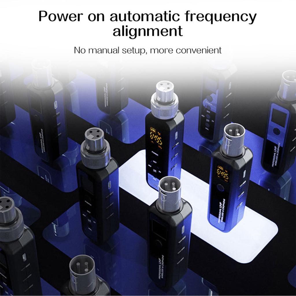 Microphone Wired to Wireless Transmitter and Receiver UHF Wireless Mic System for Audio Mixer Speaker Amplifier