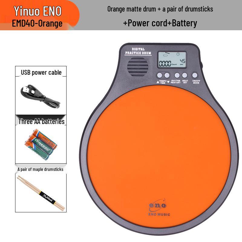 Yinuo Silent Drum Practice Set: Stand, Pad, Hand Trainer, and Metronome.