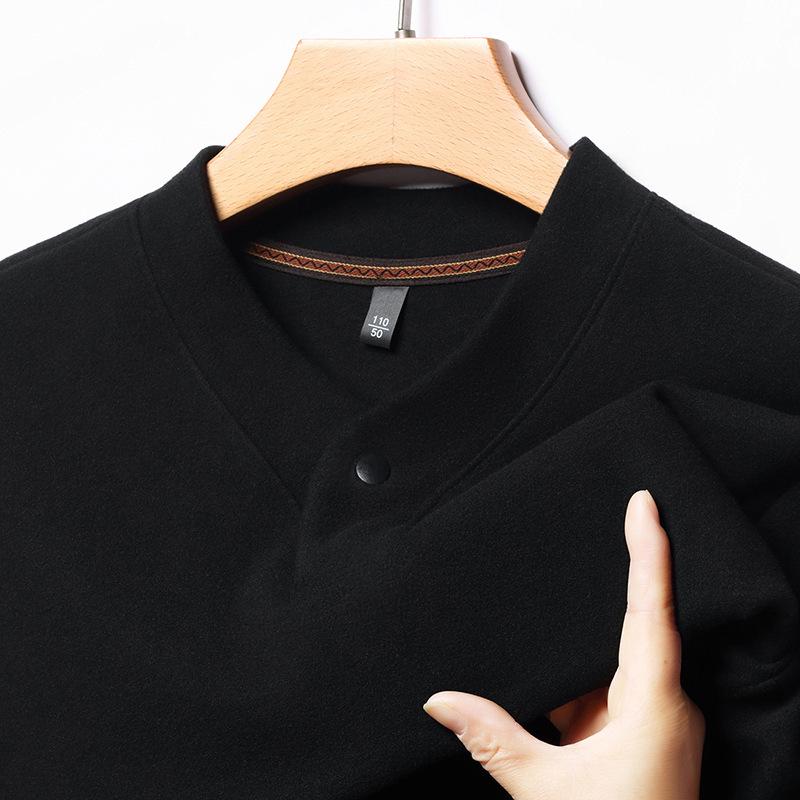 Men s Solid Color Long Sleeve Hoodie - Autumn Winter Casual Layer 2XL чёрный