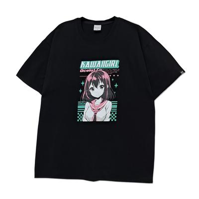 Osillos C65 Vtuber Girl Oversized T-Shirt_Black