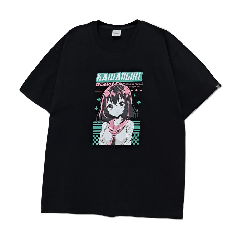 Osillos C65 Vtuber Girl Oversized T-Shirt_Black