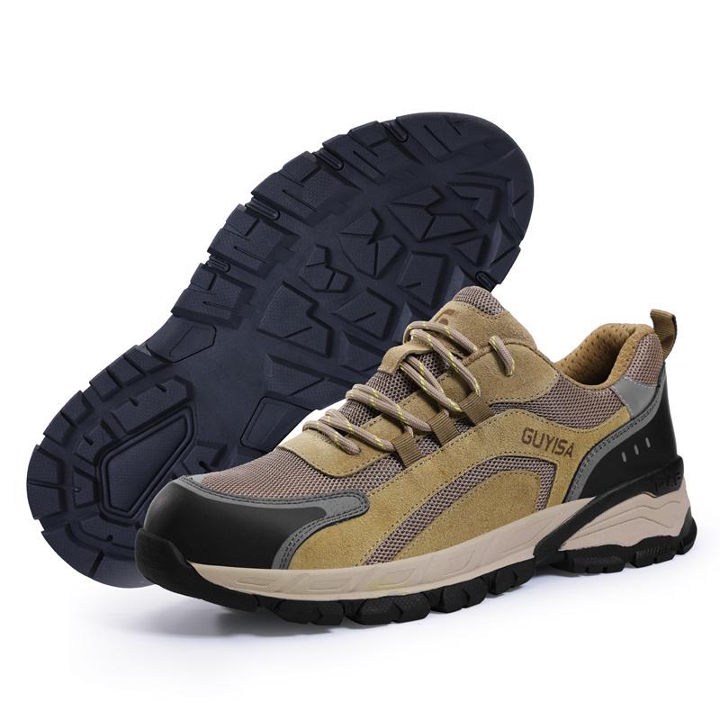 Men Fashion Labor Protection Shoes Anti Smashing Anti Piercing Steel Toe Wear-resistant Wear-resistant Lightweight Male Boots