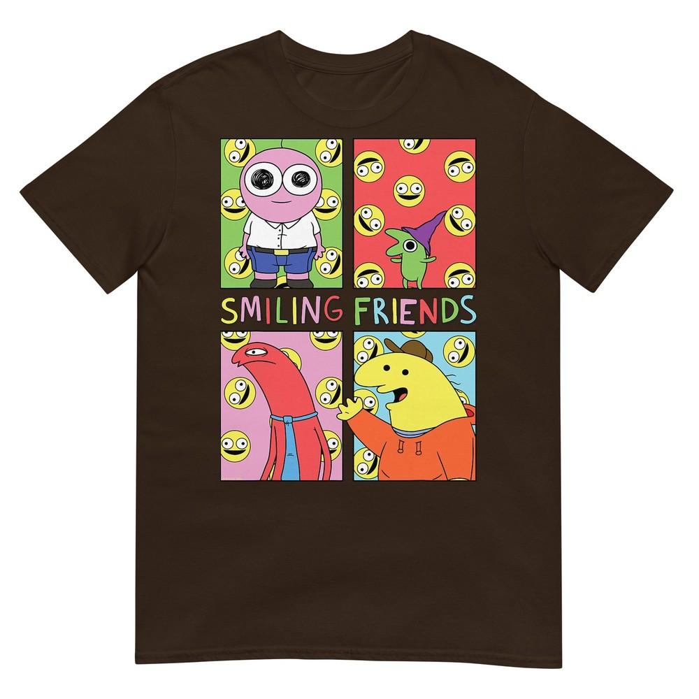 Smiling Friends Pop Art Character Grid Funny Cartoon Tshirt