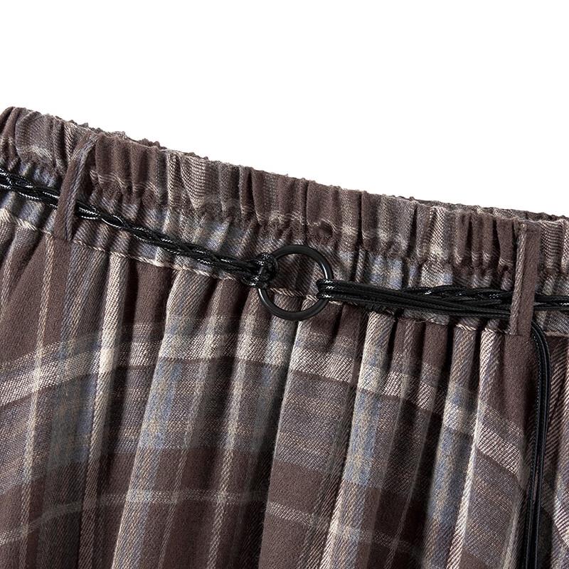Women's Irregular Plaid A-line Midi Skirt