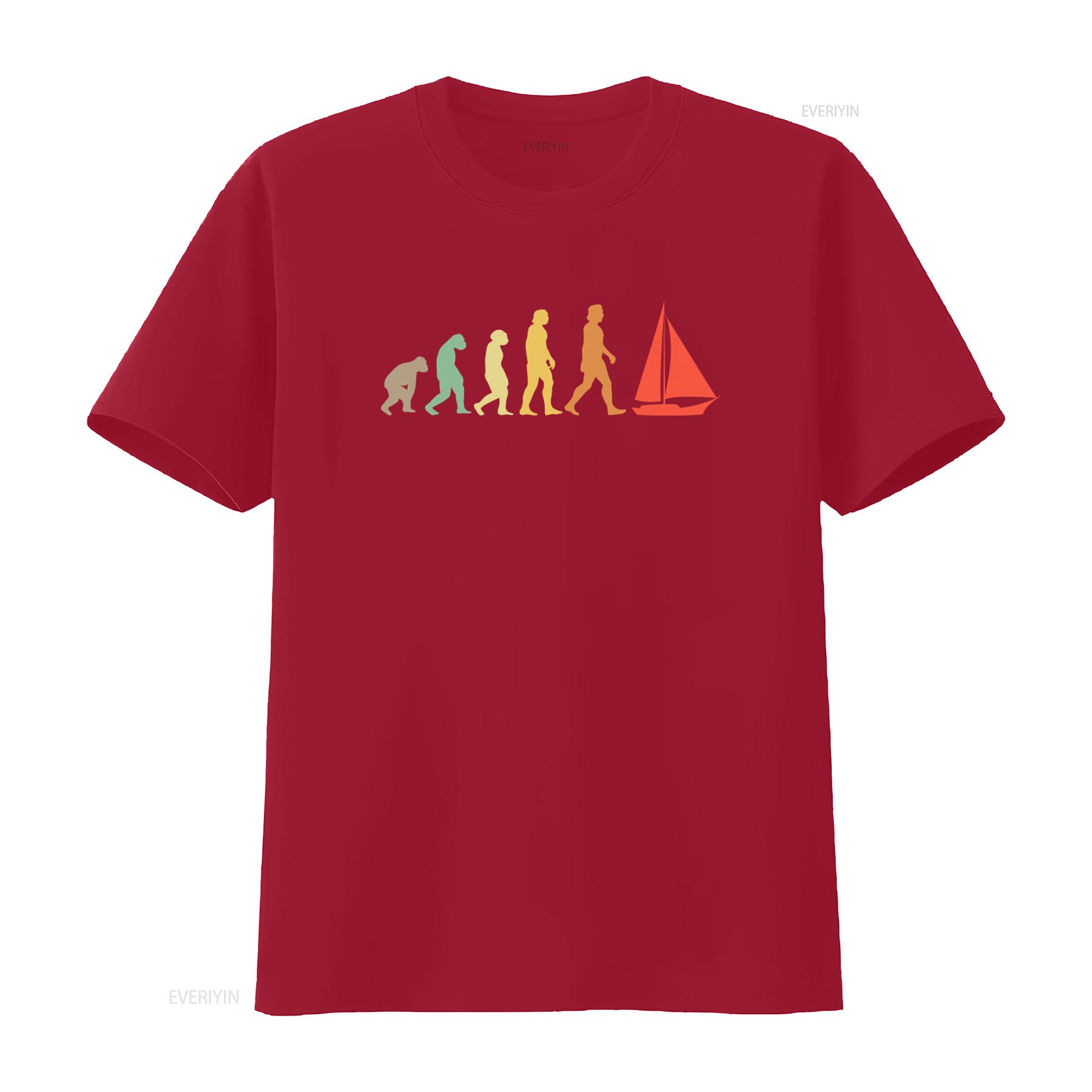 

Sailing Evolution T Shirt for Men Funny Dad Lover Print Cool Design vintage Washed Versatile Casual Stretched homme Stylish S