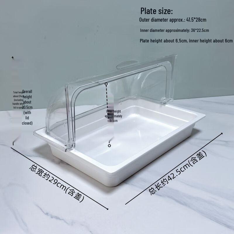 Transparent Flip-Top Food Display Tray with Lid