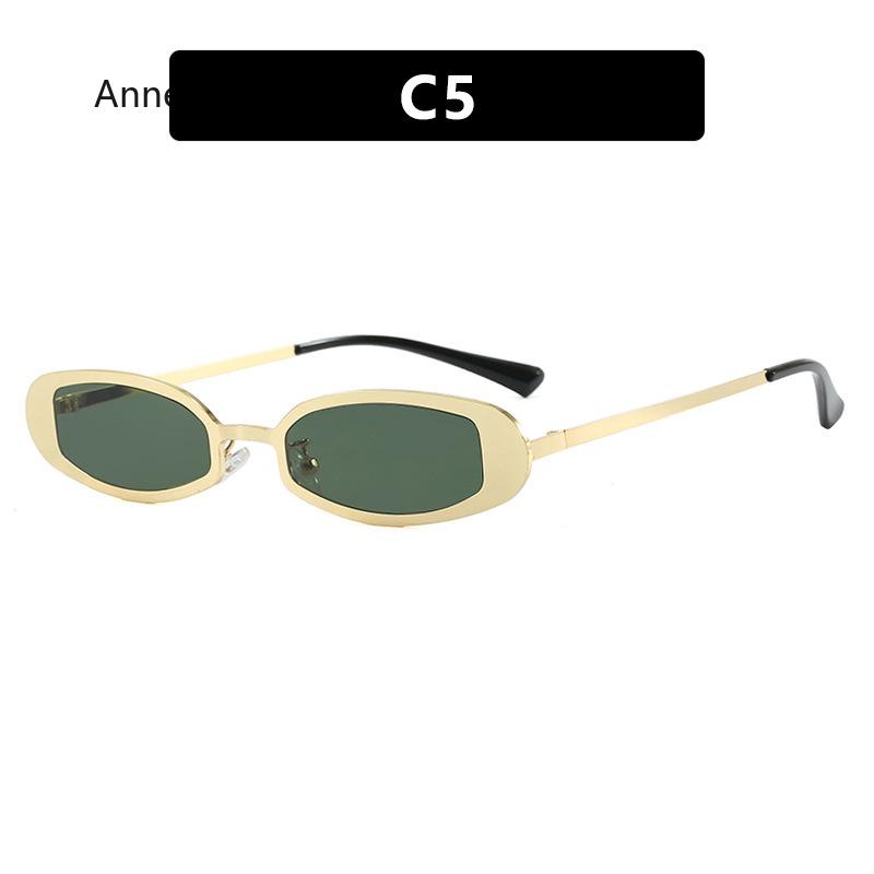 Metal Punk Small Frame Oval Sunglasses Women For Men Vintage Luxury  Designer Outdoor Driving Popular Sun Glasses UV400