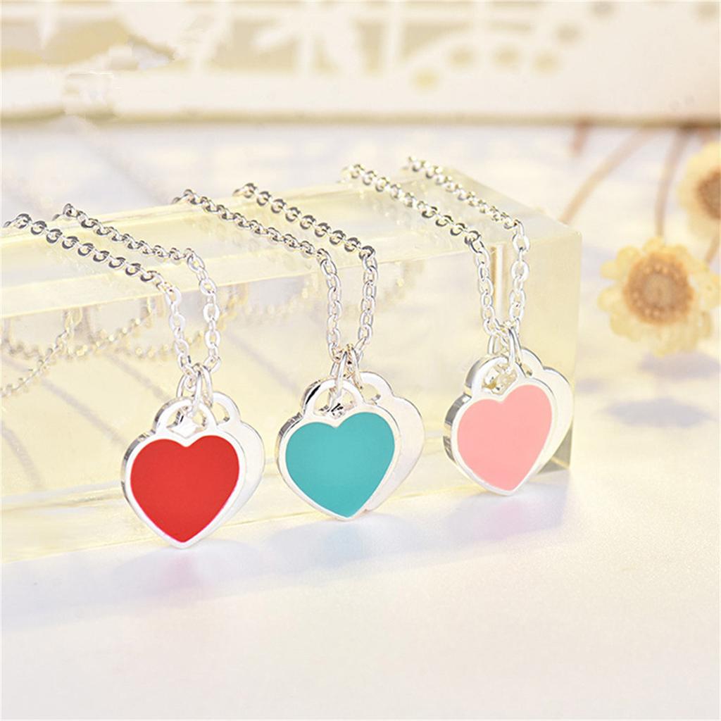 Double Peach Oil Drop Pendant Necklace Valentine'S Day/Birthday Gift Suitable For Daily Wear