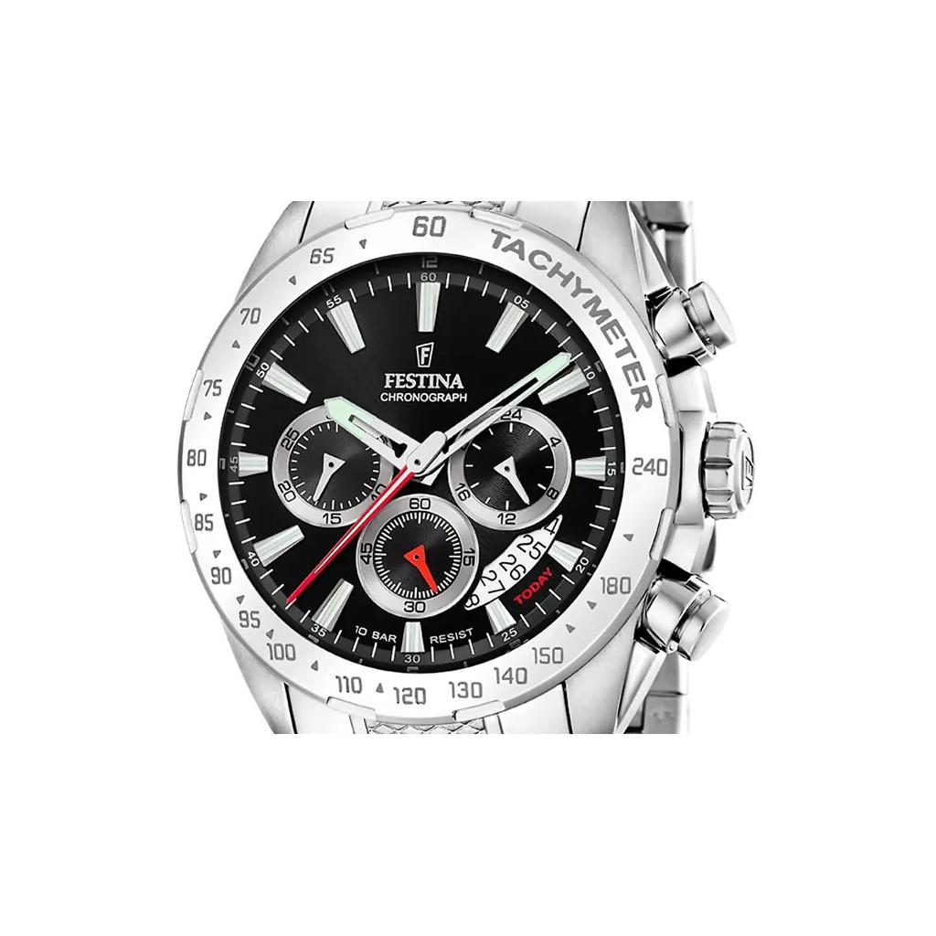 FESTINA Chrono Sport rustfritt stål Black Dial Quartz F20668-4 100M herreklokke
