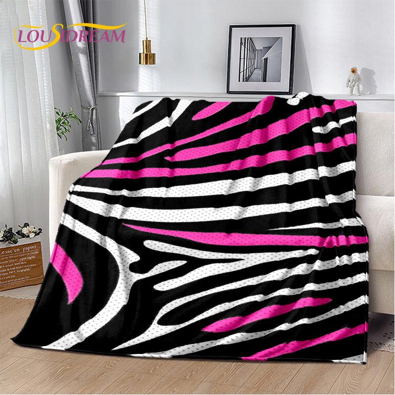 3D Colorful Zebra Pattern Soft Plush Blanket,Flannel Blanket Throw Blanket for Living Room Bedroom Bed Sofa Picnic Office Cover