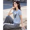 Demana Women's Tencel Blend Butterfly Print Short-Sleeve T-Shirt