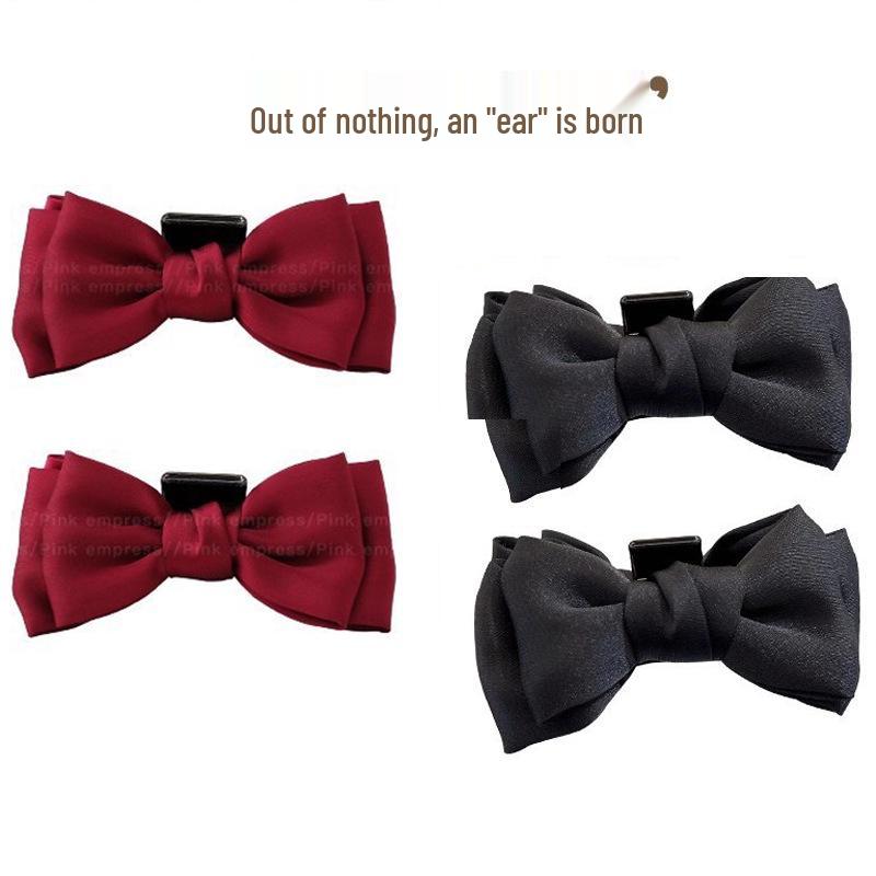 

Exclusive Newcomer: Black Bow Princess Hair Clip for Women, Elf Ear Style with Bangs Clip