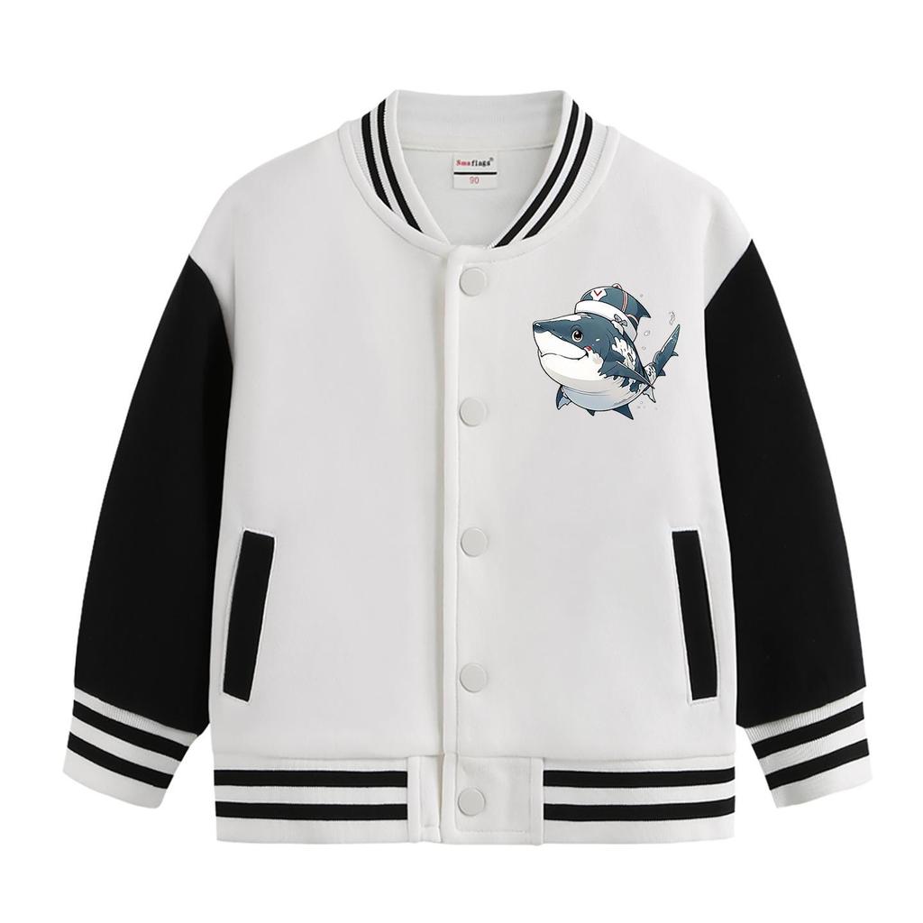 2025 Neuer Stil Jungen Fleece-gefütterte Baseballjacke für Herbst & Winter