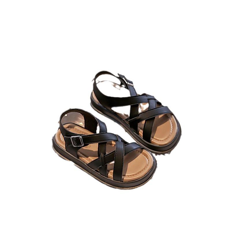 Mädchenschuhe Kinder Römische Sandalen 2025 neu Sommer Sommer Sport kleines Mädchen mittleres und älteres Kind Strand weiche Sohle