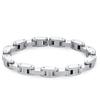 Customizable Oval Link Chain Stainless Steel Bracelet for Men Personalized Luxury Style Cubic Zirconia Inlaid Mens Wrist Jewelry