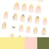 French Yellow Almond Gel Nails with Fresh Flower Design - Detachable Short Wearable False Nails