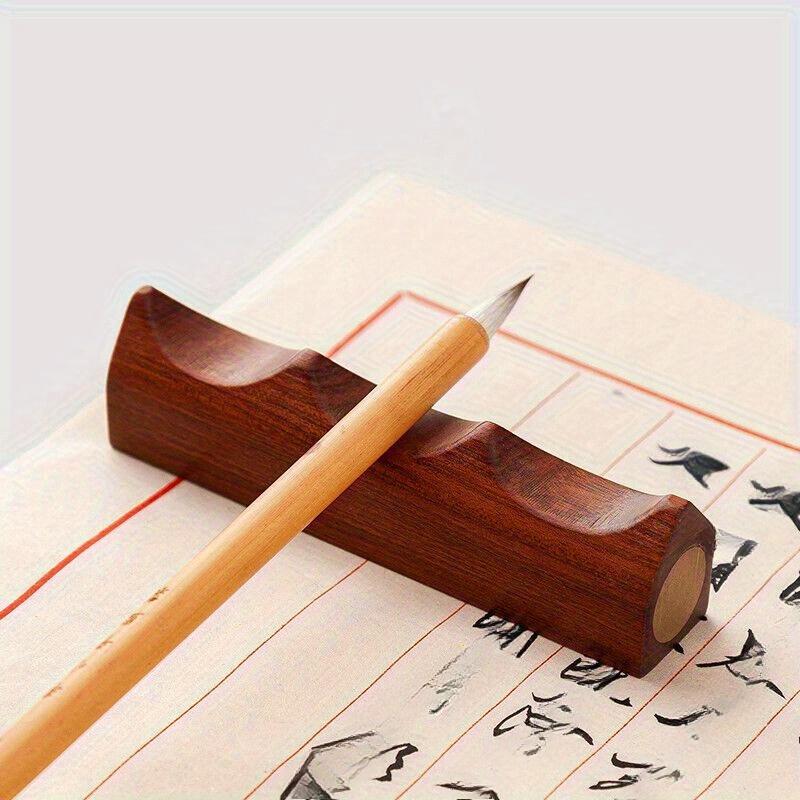 Wooden Brush Pen Holder Chinese Brush Pen Rest Stand Painting Calligraphy Pens Holder School Stationery Supplies New