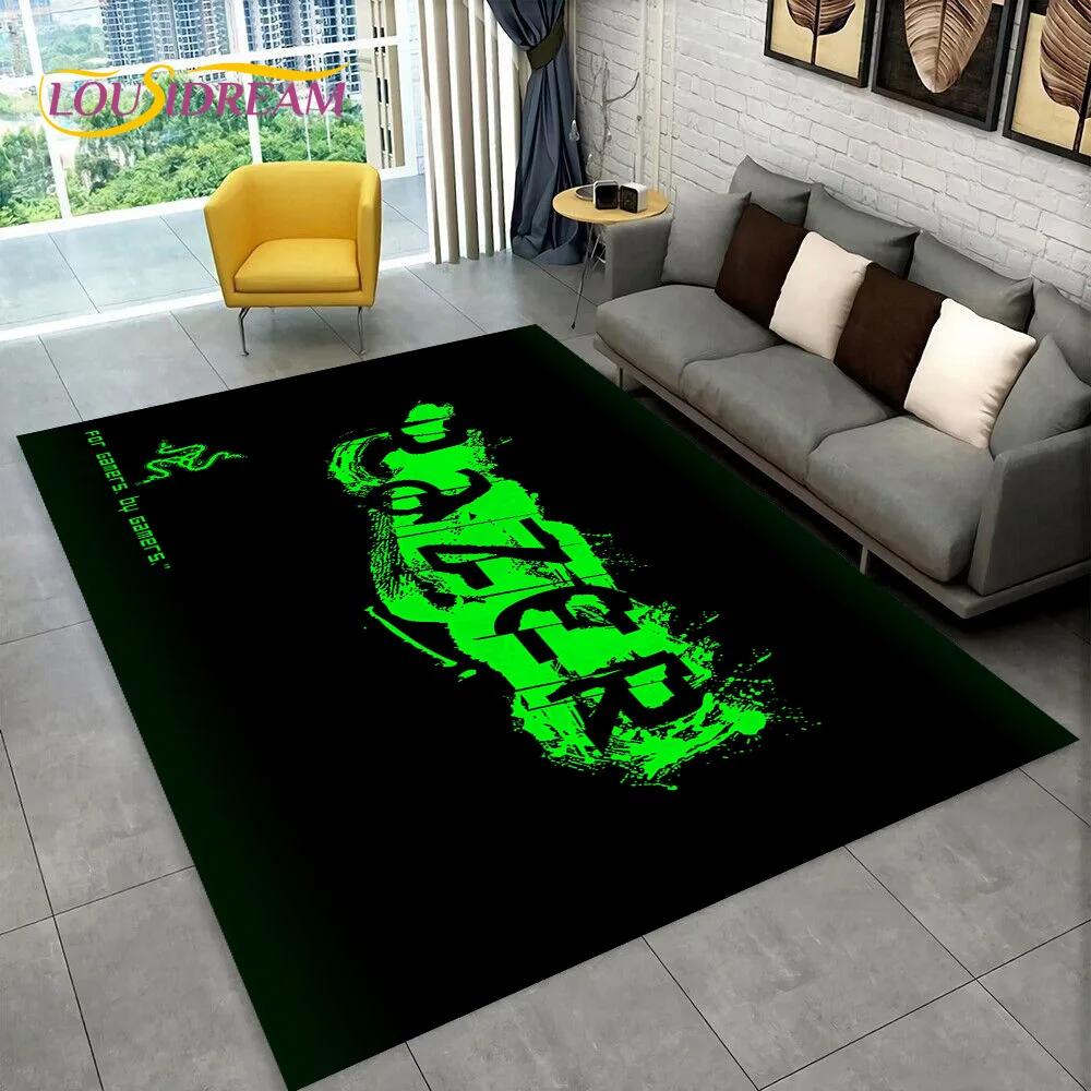 Dywanik 3D z logo Razer Gra Gracz Wąż do domu salonu sypialni sofy wycieraczka dekoracyjna, dywanik do zabawy dla dzieci antypoślizgowa mata podłogowa