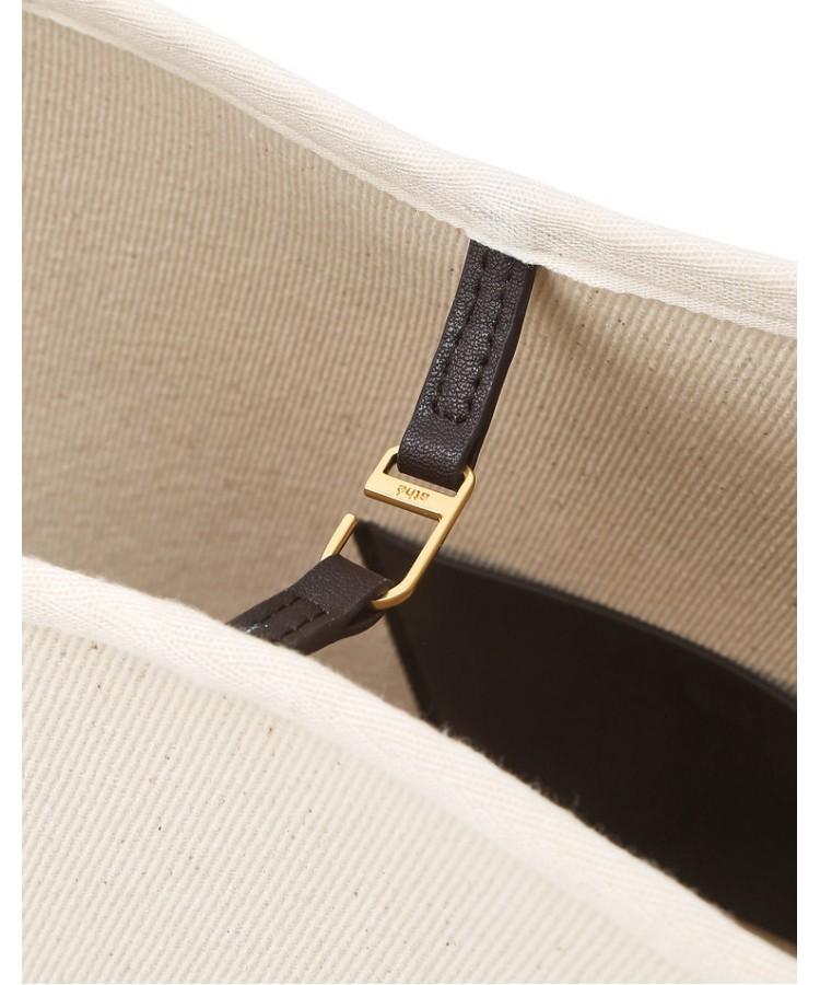 Athe Vanessabruno [Panier] Ivory Canvas Panier Bucket Bag L Aaba5F220I2