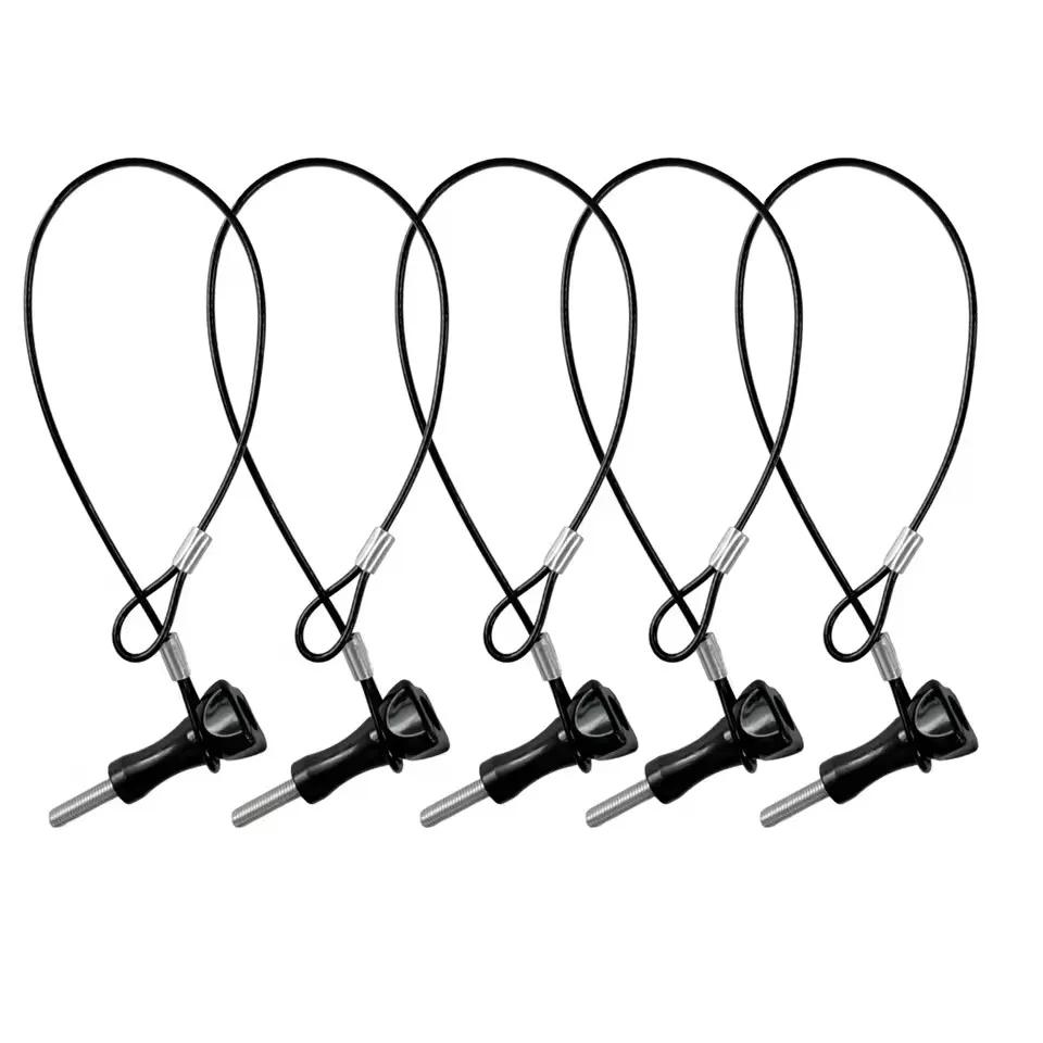 Edelstahl-Sicherungsleine Sicherheitsband Stahlseil mit Schraube Kurzes Seil Handgelenk Hand Universal für GoPro Insta360