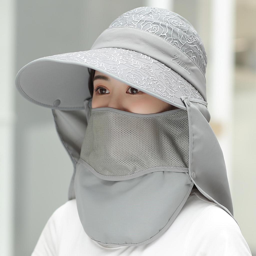 Women's Korean Style Summer Sun Hat with Large Brim, UV Protection, Detachable and Topless Design for Electric Biking or Outdoor Activities