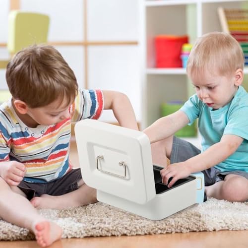 Beemyi Cash Mate A5 Size Portable Safe, Small Cash Box for Home Use, Ideal for Accounting, Office Use, Mini Safe, Piggy Bank, Steel, Home Security Box