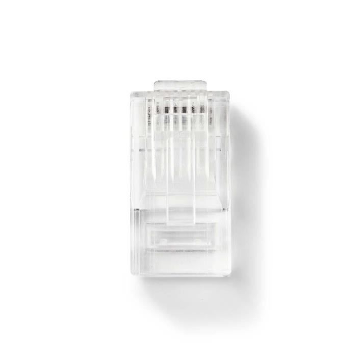 Connecteur RJ45 - NEDIS - CCGB89330TP - Solide UTP CAT5 - Plaqué or - Transparent