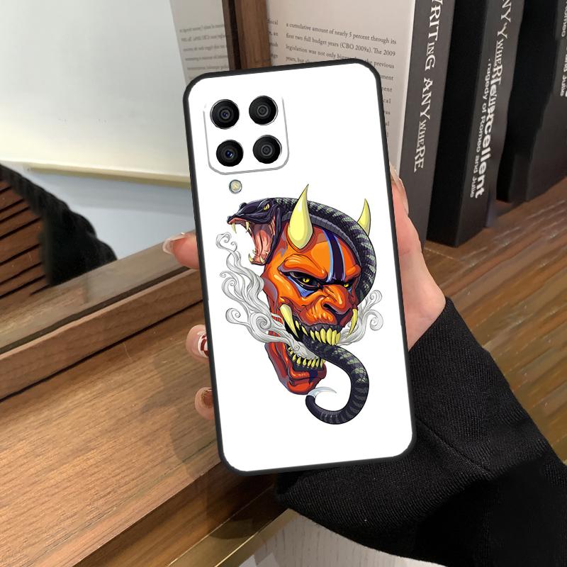 Japanese Oni Hannya Demon Mask Case For Samsung Galaxy M35 M15 M55 M56 M36 M16 M06 M31 M13 M33 M53 M12 M32 M52 M14 M34 M54