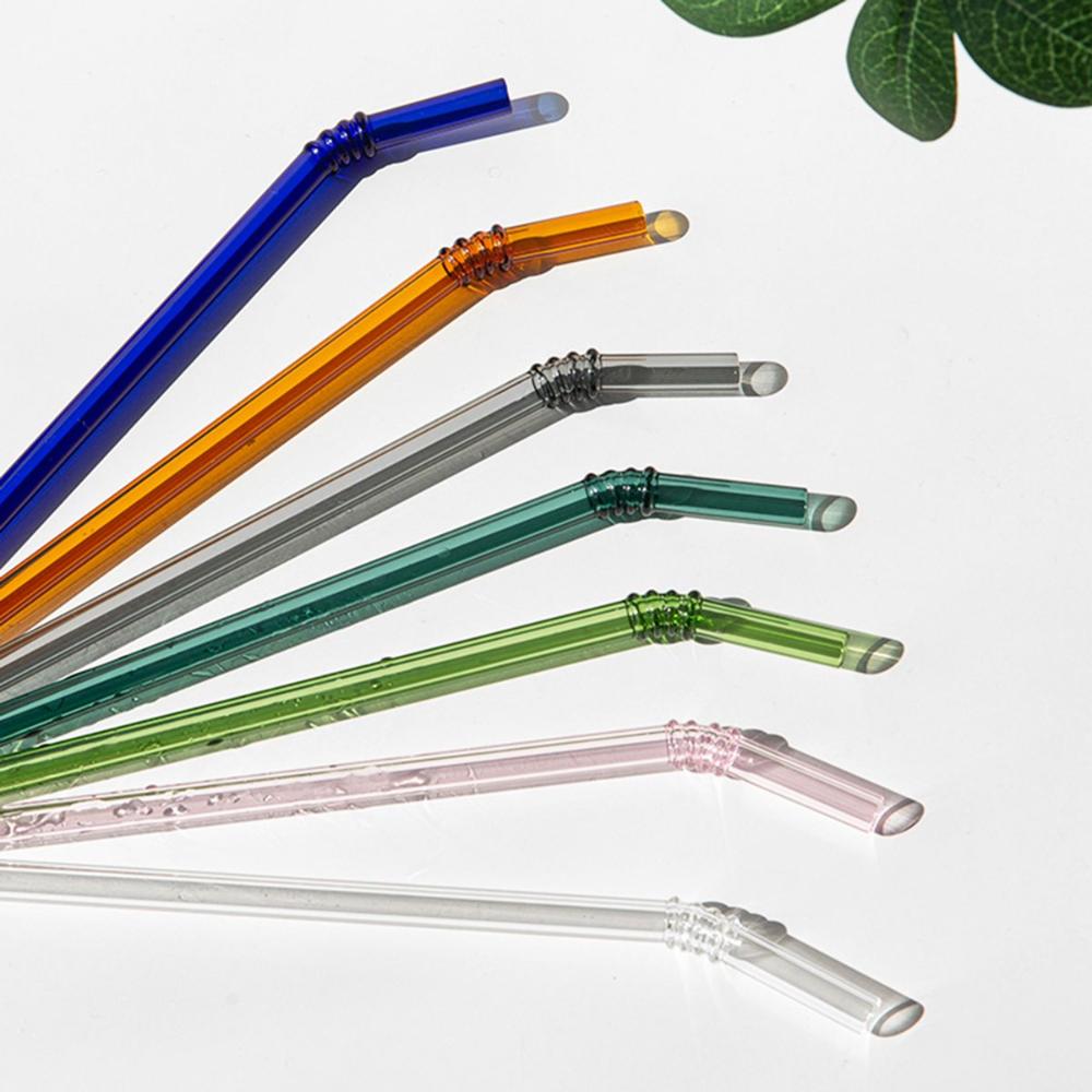 Aesthetic Glass Clear Colorful Bar Tools Christmas Decoration Party Supplies Drinking Straw