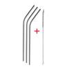 ABBY-9 Pcs Reusable Stainless Steel Metal Drinking Straw Reusable Straws + 1 Cleaner Brush Kit