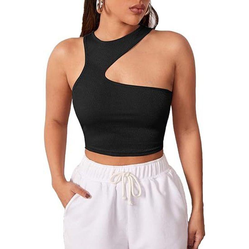 Solid Color round Neck Neck Sleeveless Top Pure Color round Neck Slim Fit Sleeveless Top Women