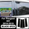 For Peugeot 301 2014- Piano Black B C Pillar Stickers, Easy Tall PC Window Trim Anti-Scratch Exterior Styling Parts