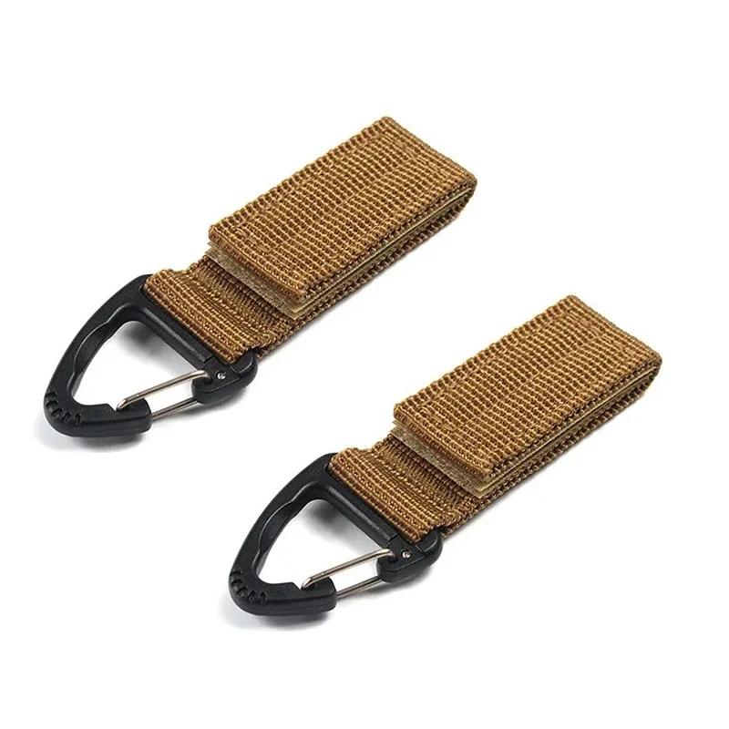 Outdoor Activity Camping Hiking Nylon Ribbon Keychain Molle Tactical Knapsack Triangle Backpack Waist Carryall Fastener Hook Buckle Climb Tool