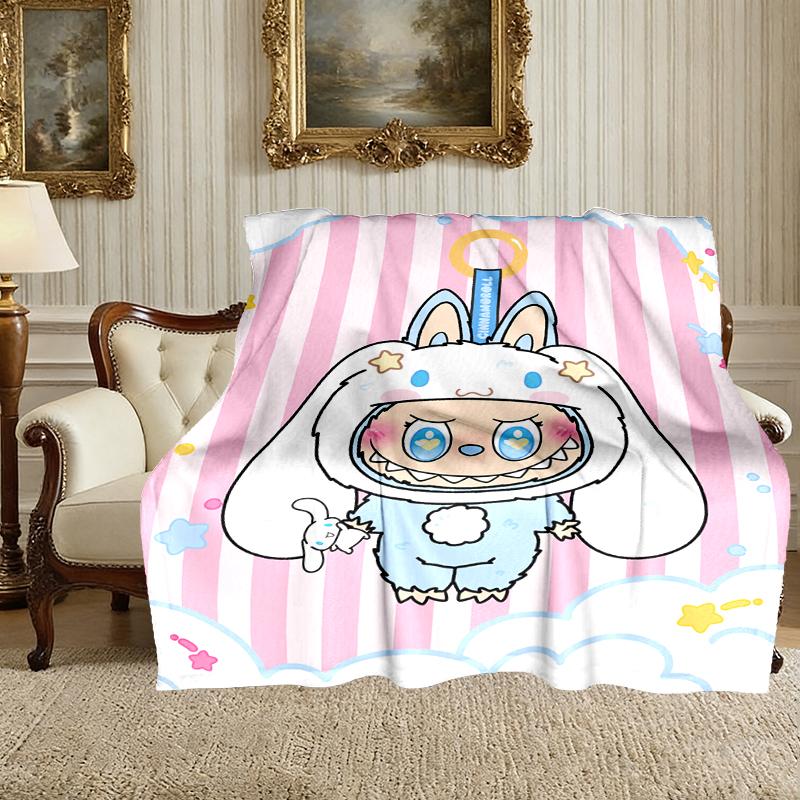 1pc LABUBU Blanket, Cozy Valentine's Day Blanket, Multi-functional Nap Blanket Available Throughout the Four Seasons