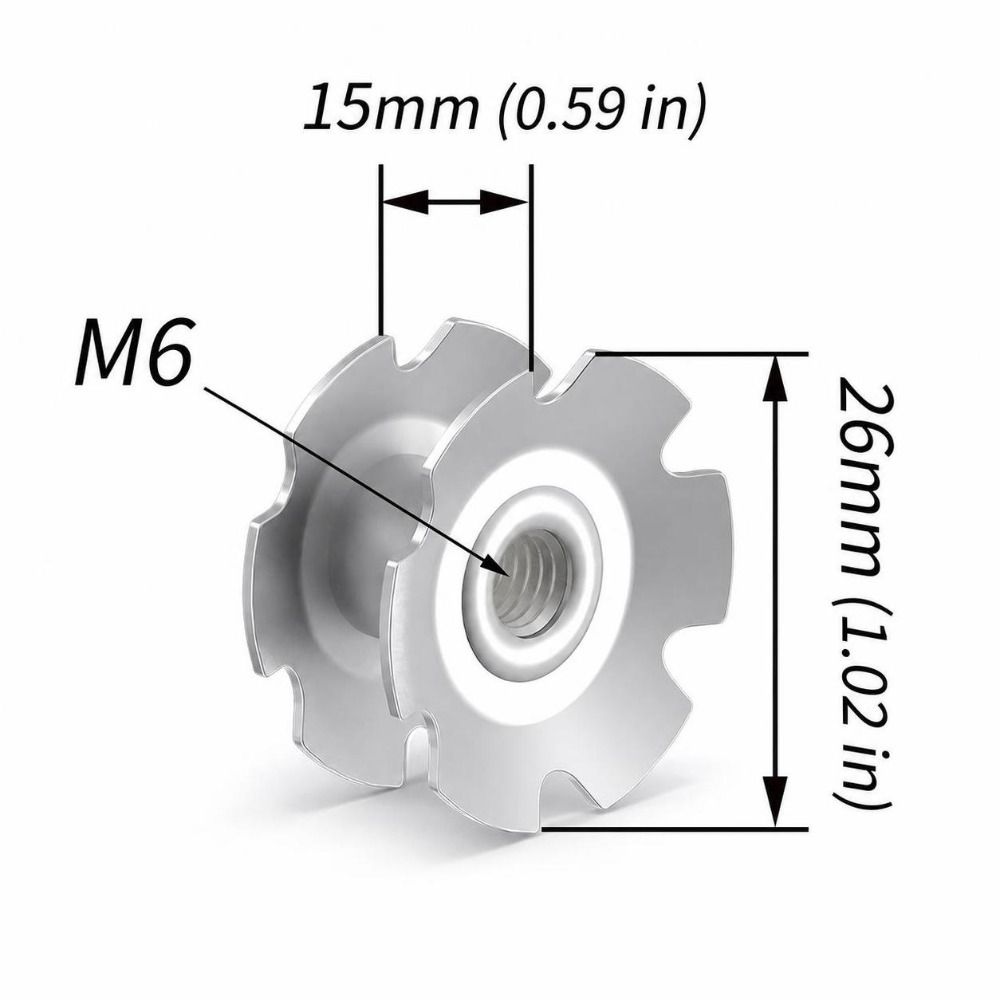 8Pcs 28.6mm Fork Cycle Fork Star Nut Steel BCycle Headset Star Nut  Cycling Repair