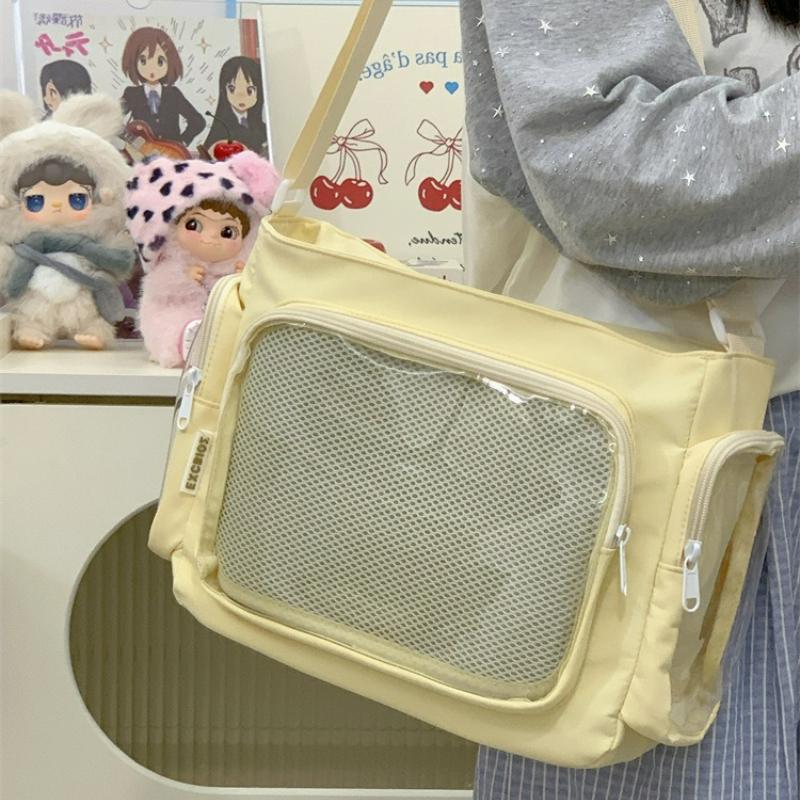 Stylish Transparent Versatile Shoulder Bag Women Fashion Crossbody Bags Large Capacity Simple College School Messenger Bag