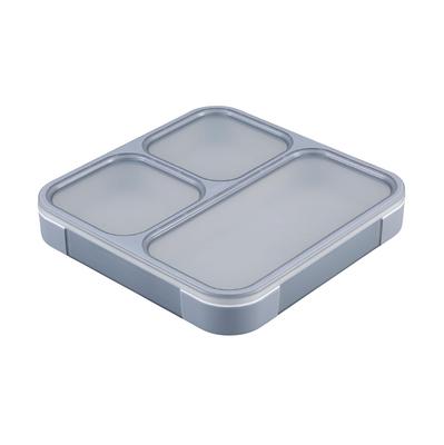 Foodman Bento 800ml Säker med Dubbel Försegling för DSK Låda, Smal, Bärbar, Stående, Kapacitet, Antibakteriell, Grå, 4-Punkts Låsning, Läckagesäker