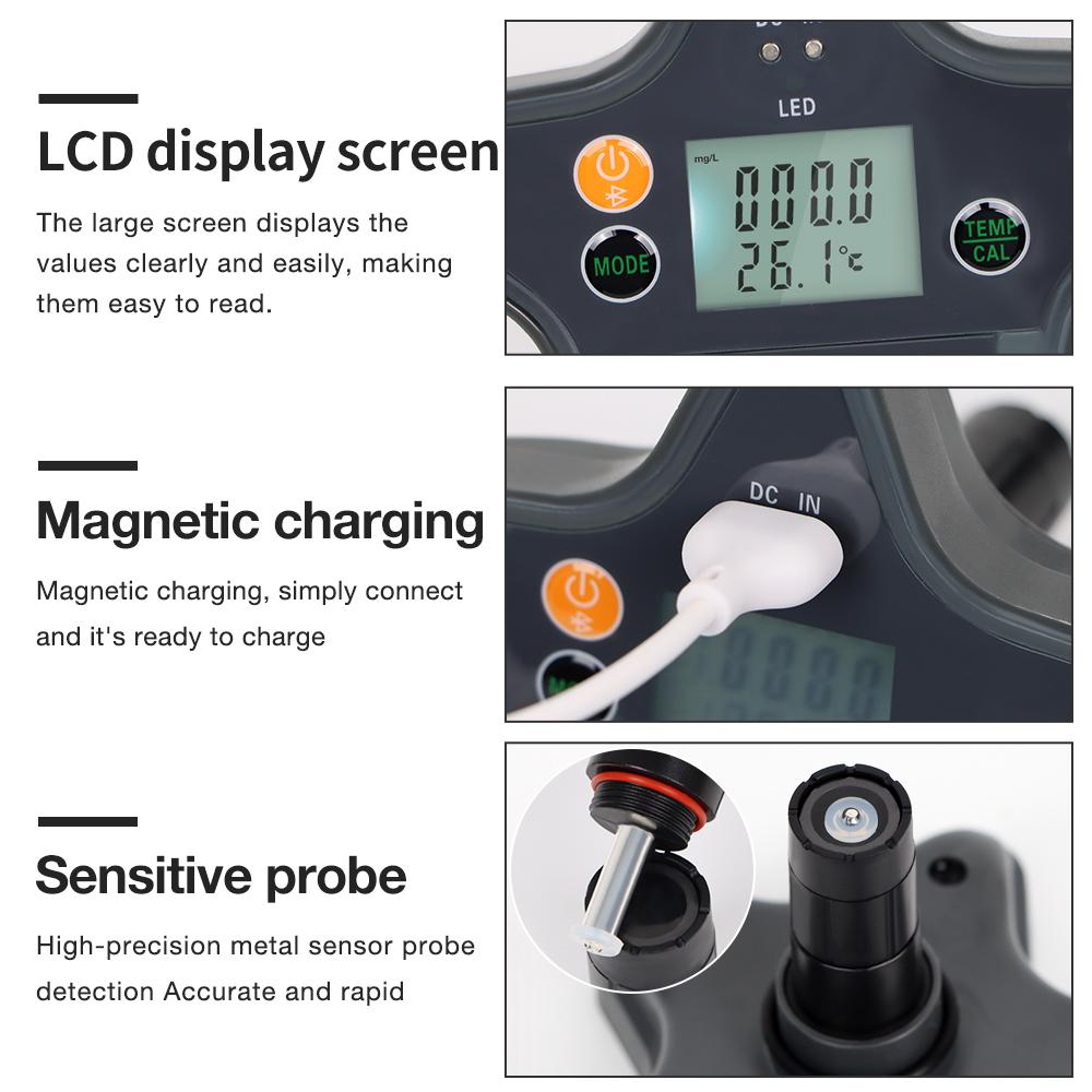 Tuya Smart Dissolvod Oxygen Meter Bluetooth Floating Pool Water Monitor LCD Display 0-20mg/L DO Tester Water Quality Analyzer