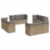 VidaXL Garden Lounge Set with Cushions 12 Pcs Beige Braided Resin 3249168