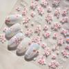 Flowers Blooming Cherry Blossom Sakura Living Peach Branch 5D Soft Relief Spring Adhesive Nail Art Sticker Chic Manicure Decals