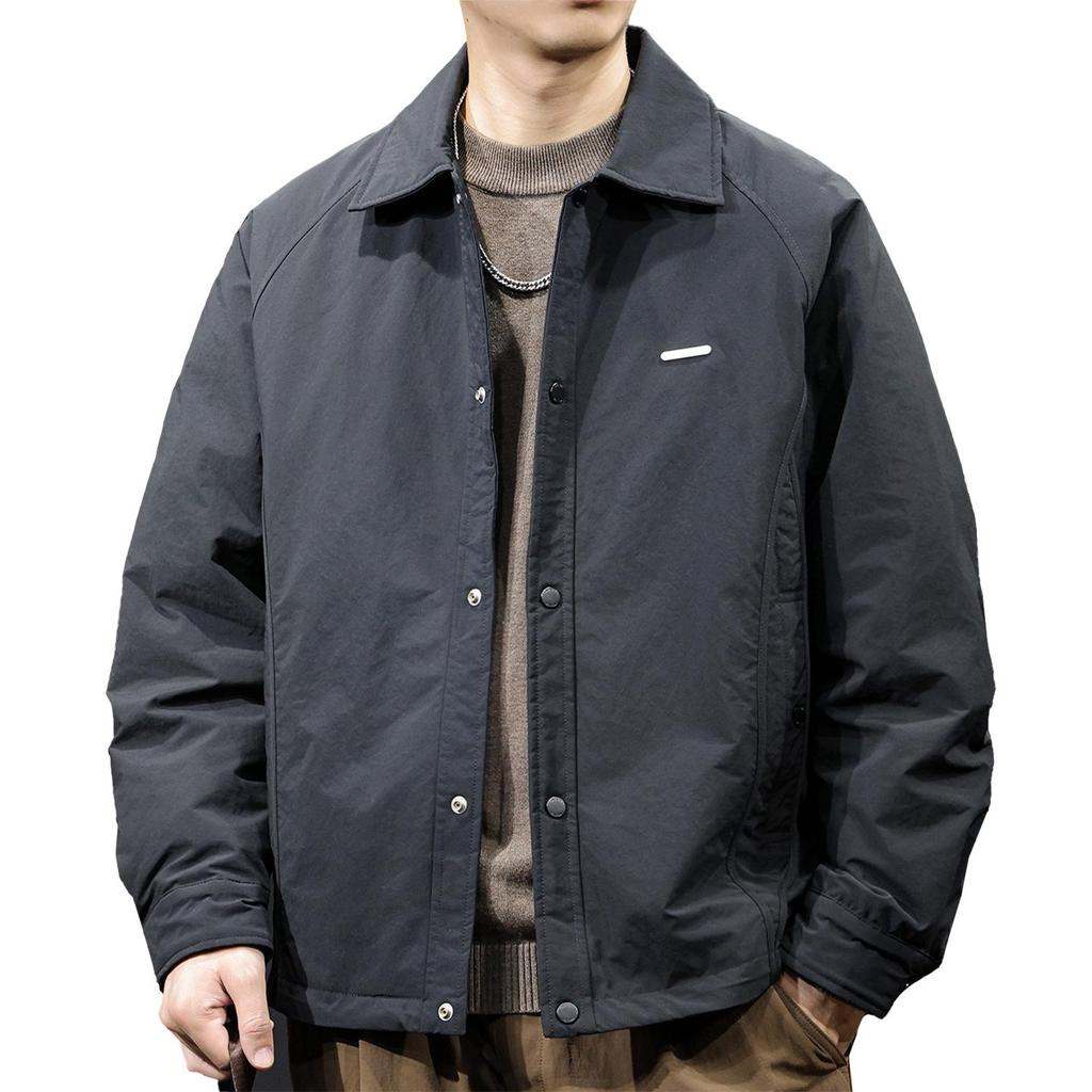 Men's Lightweight Warm Down Jacket - Autumn/Winter 2025: Trendy Versatile Lapel Coat, Plus Size Available