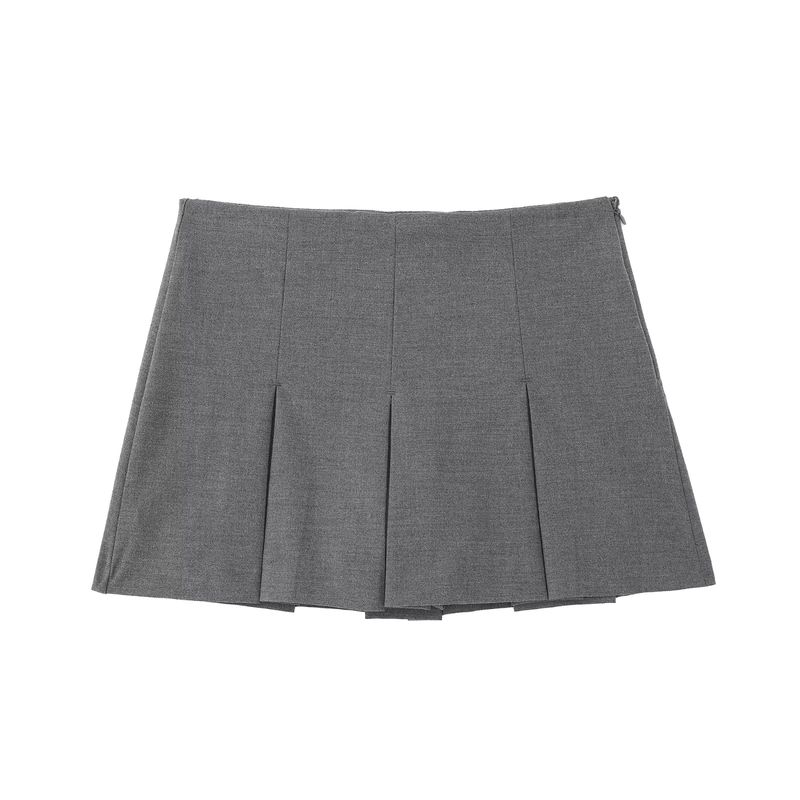 Za Spring New Arrivals Women's Clothing Zr European and American Style Fashion High Waist Slimming Wide Pleated Skirt Mini Skirt 7385524